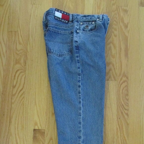 TOMMY HILFIGER WOMEN'S SIZE 6 X 27 JEANS STONE WASHED PERFECT T SPELLOUT FLAG 90 - Picture 7 of 16